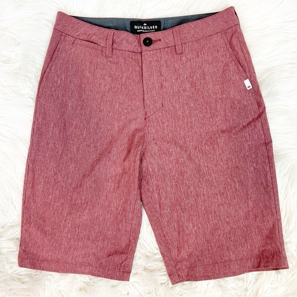 QUIKSILVER UNION HEATHER RED AMPHIBIAN BOARD SHORTS MENS SZ 29 - Picture 1 of 5